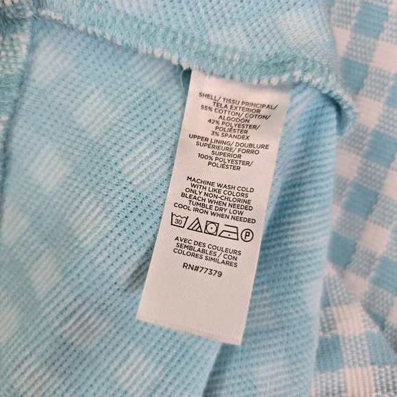 ⭐️NWOT Ann Taylor Turquoise/White Gingham Checkered Plaid Sleeveless Dress Sz 4 - Picture 8 of 8